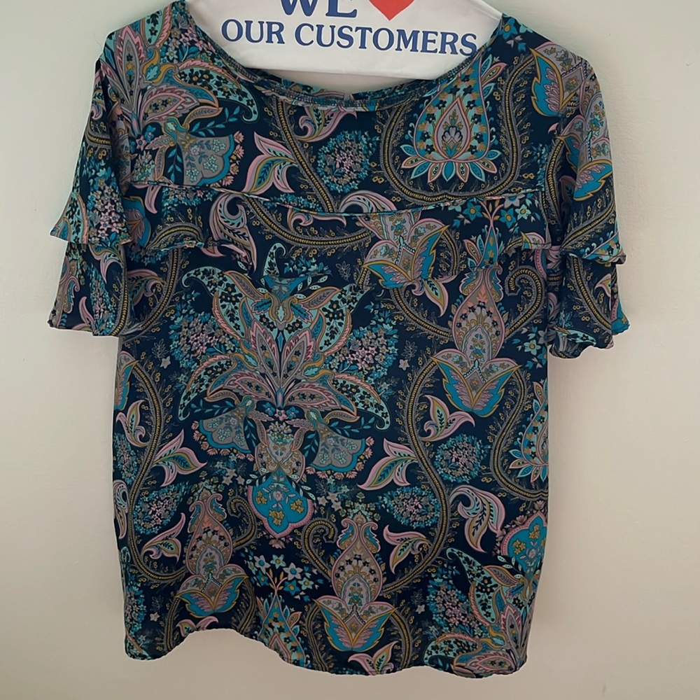Paisley ruffle top